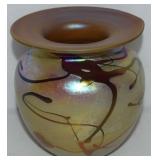 Vandermark Signed Aurene Iridescent Art Glass Vase