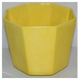 Vtg USA Pottery Bright Yellow Octagonal Planter