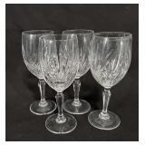 (4) Princess House Crystal Highlights Wine Glasses