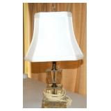 Vintage 3 Section Glass Boudior Lamp 15.5" Tall