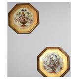 Pair Vintage Goldtone Wall Mount Plaque Wall Art