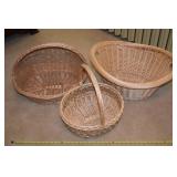 (3) Woven Baskets w/ Doll Bassinette Style