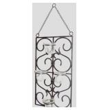 Contempo Wrought Iron Glass 4 Light Candle Holder