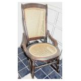 Antique Caned Seat & Back Rocking Chair 34" Tall