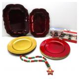 Christmas Food Serving Items: Plastic Plates/Trays