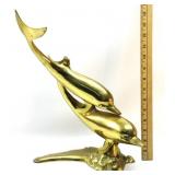 Solid Brass Dolphin Sculpture