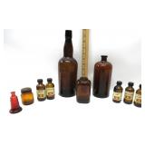 Vintage Brown Glass Bottles