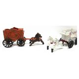 Vintage Cast Iron Toy Horse Drawn Circus Wagons