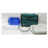 Pyres Glass Casserol Dishes W/Case