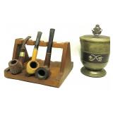 Pipe Holder w/Pipes, Tobbaco Humidifier