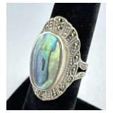 925 Silver Abalone Ring