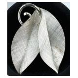 925 Silver Napier Leaf Pinback
