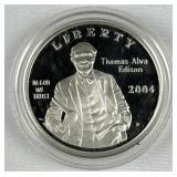 2004 Proof Silver Thomas Edison Commem. $1