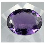 20.5ct Purple Amethyst Gemstone Oval Optic Cut