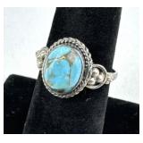 925 Silver Turquoise Cabochon Ring