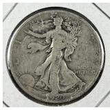 1920-S Walking Liberty Silver Half Dollar, US 90%