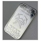 1oz Silver Pioneer Metals Nugget Design Bar .999