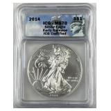 2014 MS70 Silver Eagle 1oz .999 ICG Slab