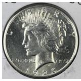 1925 BU Peace Silver Dollar, US $1 Coin