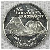 1oz Silver Great Northwest Mt Hood/Helens .999