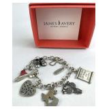 925 Silver James Avery Assorted Charm Bracelet