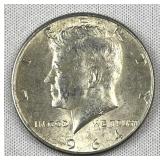 1964 JFK 90% Silver Half Dollar, US 50c Coin