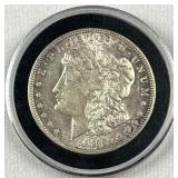 1921 Morgan Silver Dollar, AU/UNC in Capsule