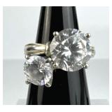 925 Silver (2) Solitaire CZ Rings