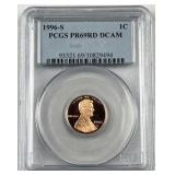 1996-S PR69RD DCAM Lincoln Cent PCGS