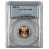 2005-D PCGS MS67 Red Lincoln Cent, Low Pop