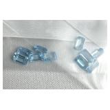 (10) Small Sky Blue Topaz, Emerald Cut Matching