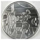 1oz Silver Steamboat Willie Captain Round .999