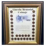 Framed Lincoln Memorial Cents BU w/ Wheat