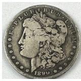 1890-O Morgan Silver Dollar, US $1 Coin