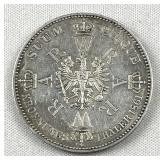 1861 Silver Thaler German States Prussia Wilhelm