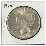 1924 Peace Silver Dollar, US $1 Coin