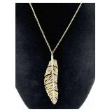 14K Gold Dyadema Feather Necklace