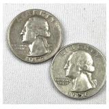 1955 & 1956 Washington Silver Quarters (90%)