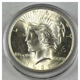 1922 Peace Silver Dollar, US $1 Coin, Gem BU