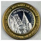 6/10th Oz Silver Casino Token .999 Manhattan