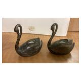 Silverplated Swan candlestick holders