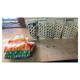 6 vintage radiant heater grates, 1/4 bag of