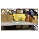 Yellow quilt, miscellaneous bags, golf club