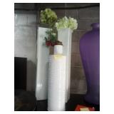 3 white vases