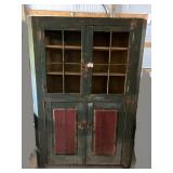 Old Green Corner Cabinet