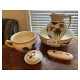 Vintage Pitcher & Wash Basin, Matching Bowls