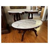 3 Matching Marble Top Tables