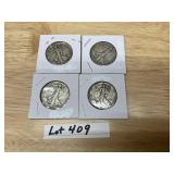 4-1954 Walking Liberty Half Dollars