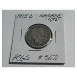 1915-D Barber Quarter