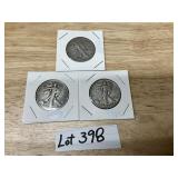 3 - 1944 Walking Liberty Half Dollars